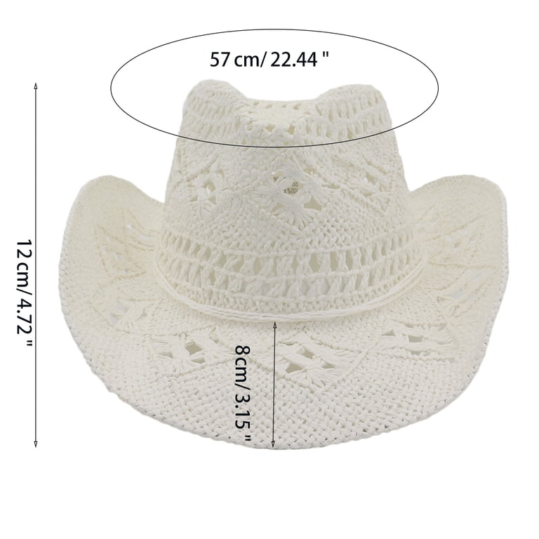 lanema Cowboy Straw Hat Jazz Hat Wide Brim Cowgirl Hat All  display picture 1