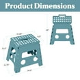 thumbnail image 3 of Lexi Home 12" Folding Step Stool with Handle - Teal, 3 of 7