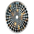 thumbnail image 2 of Designart "A Cityscape with Skyscrapers Resembling Copper Canyons" Skyscrapers Radial Dot Round Wall Mirror - Architecture Oval Printed Decorative Mirror - Multiple Color Options, 2 of 5