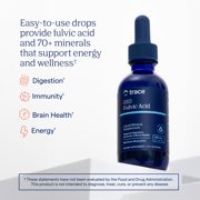 Trace Minerals Liquid Ionic Fulvic Acid for Digestion Support, Immunity, and Brain Health, 2 Fluid Ounce, 250mg Per Serving