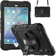 thumbnail image 2 of For iPad Mini 5th/4th Generation Case 7.9 inch 2019/2015, 360 Rotating Shockproof Cover with Stand, Screen Protector, Shoulder Strap, Black, 2 of 7
