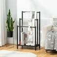 thumbnail image 6 of HOOBRO Industrial 3-Tier Freestanding Towel Rack with Shelf, Black, 6 of 12