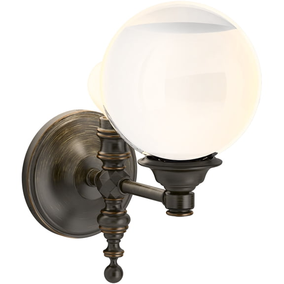 Kohler Lighting 22546-Sc01 Damask 11" Tall 1 Light Water Globe Wall Sconce - Bronze