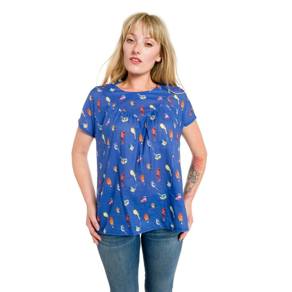 Ruched Short Sleeve Cotton Top