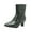 Green, variant on Boots for Women Mid Calf Chelsea Boots Side Zipper Pointy Toe Slip Resistant Mid Flare Heel Plush Lined Fall Winter Boots
