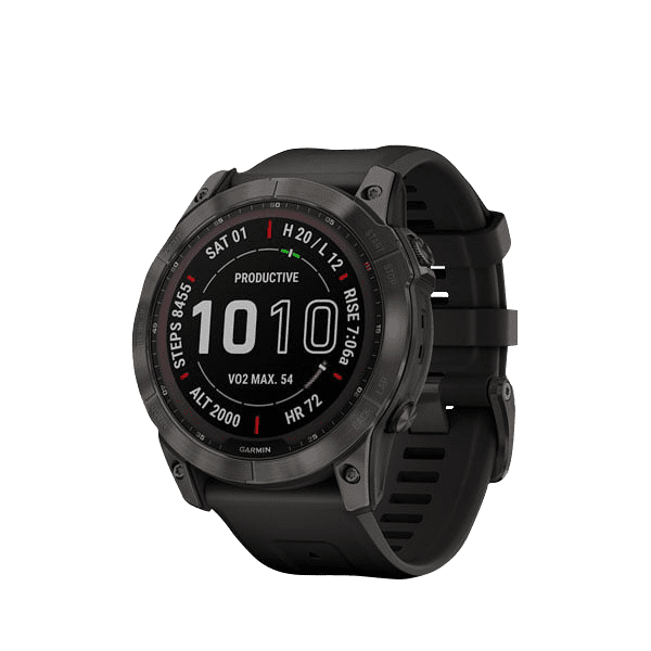 Restored Garmin Fenix 7X Sapphire Solar, Carbon Gray Titanium with Black Band Garmin Certified (Refurbished)