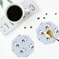 thumbnail image 4 of Lsque Cute Farm Cow Pattern 4" Drink Coasters Set of 4, PVC Leather Absorbent Coasters, Table Coaster Set Decorative Coffee Cup Coasters Housewarming Gift -Octagon, 4 of 6