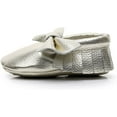 thumbnail image 5 of Leather Baby Moccasins Hard Soled Tassel Crib Toddler Shoes for Boys and Girls, 5 of 7