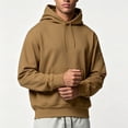 thumbnail image 5 of LYSMORA Men's Pullover Hoodie, Zipper Arm Pocket Long Sleeve Loose Fit Casual Athletic Sweatshirt With Front Kangaroo Pocket, 5 of 8