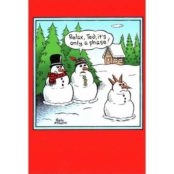 Nobleworks Only a Phase Funny / Humorous Christmas Card (1 card/1 envelope)