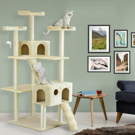 UPC: 0852134002197 | Go Pet Club Cat Tree F2040 – Beige – 72 in.