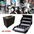 thumbnail image 4 of 48 Slot 48 Pairs Sunglasses Storage Case Sunglasses Organizer Suitcase Eyeglasses Display Organizer Case Sunglasses Eyeglass Case Display Storage Organizer Eyewear Box PU Leather, 4 of 8