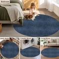 thumbnail image 5 of Round Rugs 7 Ft, Animal Print Non Slip Area Rugs for Kitchen Bedroom Entryway, Retro Minimalist Animal Leather Navy Blue Washable Carpet Runner Rug Floor Mats for Bedroom Home Decor, 5 of 8