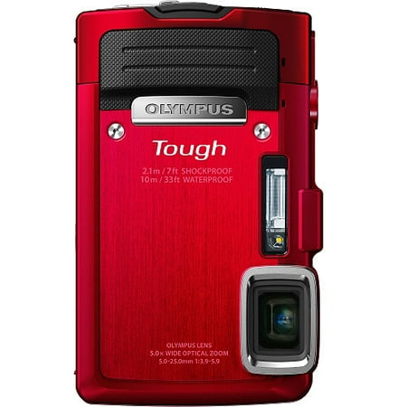 Refurbished Olympus Stylus TG-830 iHS Digital Camera with 5x Optical Zoom and 3-Inch LCD (Red) (Old Model)