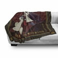 thumbnail image 3 of Day of the Dead Soft Flannel Fleece Throw Blanket, Dia de los Muertos Print Woman with Calavera Makeup Spanish Rose Artwork, Cozy Plush for Indoor and Outdoor Use, 70" x 90", Burgundy, by Ambesonne, 3 of 6