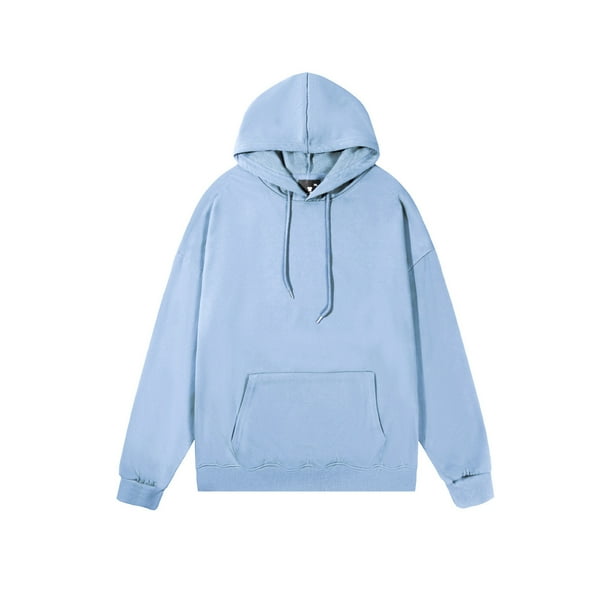 pstuiky Camisas casuales de manga larga para hombre, Blusa informal con capucha y manga larga para hombre, color liso, con bolsillo camisetas de hombre m