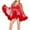 Red, variant on GDREDA Lingerie for Women Sexy Women Kimono Robe Floral Lace Lingerie Sheer Mesh Nightgown Black,S