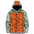 thumbnail image 1 of Sudadera Con Capucha Con Calefacción 9 Áreas Calor Abrigo Con Calefacción Lavable para Invierno (Verde XL), 1 of 9