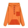 thumbnail image 5 of Povozer Girls Oversized Full Zip Hoodie,Girls Fleece Pullover Hooded Sweatshirt Hoodie For Teen Girl Winter Button Jacket Coat With Pocket Girls Fashion Size 13-14 Years,Orange, 5 of 6