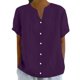 thumbnail image 1 of Nueva camiseta de mujer con cuello en V pequeño y botones sueltos - Camisa con botones de moda para primavera-verano - Prenda informal versátil de color liso, 1 of 5