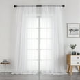 thumbnail image 1 of OVZME White Sheer Curtains 96 inches Long Window Curtains 2 Panels Pair, Solid Elegant Window Voile Panels/Drapes/Treatment/Backdrop for Bedroom Living Room Wedding Party Decor, 40"Wx96"L, 8FT L, 1 of 8