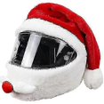 thumbnail image 1 of Christmas Motorcycle Helmet Cover Hat Plush Helmet Cover Universal Size (Helmets Not Included), 1 of 4
