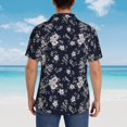 thumbnail image 3 of Lsque Retro Flower pattern Hawaiian Shirt for Men, Unisex Summer Beach Casual Short Sleeve Button Down Shirts-Small, 3 of 9