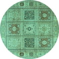 thumbnail image 1 of Ahgly Company Machine Washable Indoor Round Persian Turquoise Blue Traditional Area Rugs, 5' Round, 1 of 4