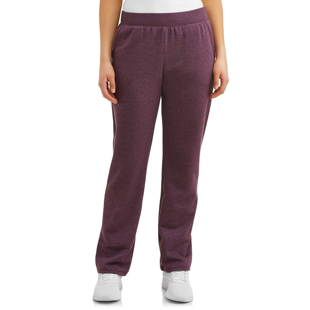 Time and Tru - Time and Tru Women's Athleisure Fleece Open Bottom Pant ...