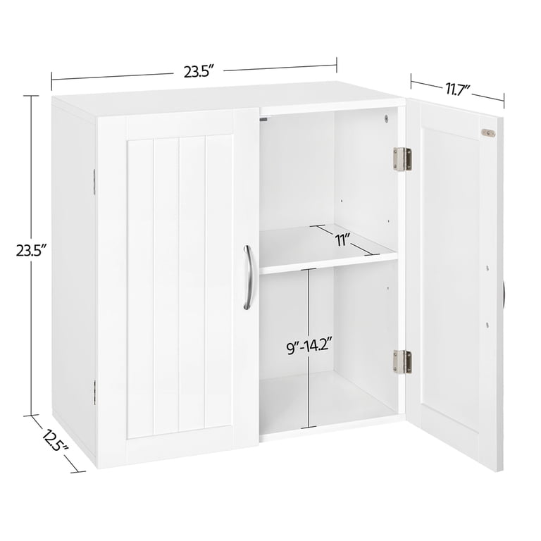 Yaheetech Wall Mount Cabinet with Adjustable Shelf, White photo 3
