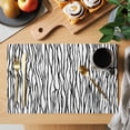 thumbnail image 2 of Black White Lines Placemats Set of 6, Retro Stripes Texture Minimalist Art Placemats for Dining Table, Place Mats for Kitchen Tabletop, Waterproof Wipeable Dining Table Mats Set, 2 of 9