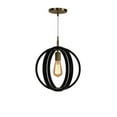 thumbnail image 2 of Woodbridge Lighting Celestial 1 Light Wood Pendant in Satin Nickel/Wenge Black, 2 of 3