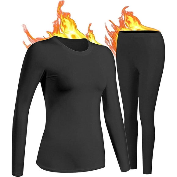 Crew Neck Base Layer Set Women's Thermal For Sports And Skiing