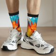 thumbnail image 6 of Susaid Colorful Paint Print Print Men's Moisture Wicking Cushioned Crew Work Boot Socks Suitable for Size 36-45, 6 of 6