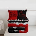 thumbnail image 5 of Erosebridal Queen And King Full Size Comforter Sets,Vintage Damask Print Bedding Sets For Men Omen,Red Black, Reversible 3 Pieces, 5 of 7