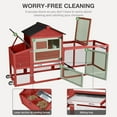 thumbnail image 3 of MEDEHOO Chicken Coop Mobile Chicken House Outdoor, Expandable Hen House with Wheels, Nesting Box, Leakproof Pull-on Tray and UV-Resistant Roof Panel (Red), 3 of 7