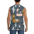 thumbnail image 4 of Fotbe Men's Llama and Cactus Print Men's Sleeveless Muscle Tank Tops Casual T-Shirts for Gym Workout Beach-XX-Large, 4 of 8