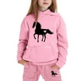 thumbnail image 4 of Girls Outfits Set Letter Print Hoodie Pants Sets Two Piece Winter Warm Clothes, 4 of 4