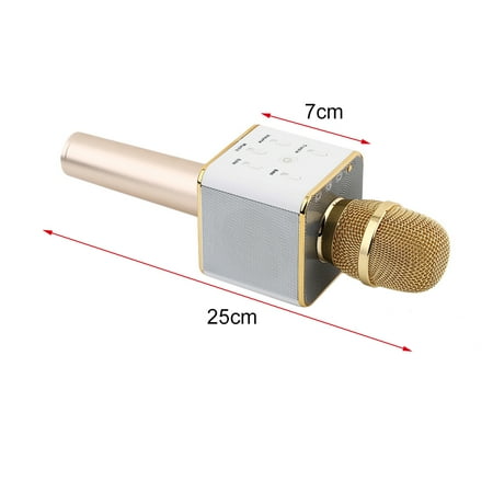 Q7 Handheld Mobile Phone Karaoke W ireless Microphone Come Amplifier Speaker Golden KTV Player For IPhone/For Samsung