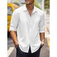 thumbnail image 2 of ZAXARRA Chemise Homme Col à Manches Longues Col Rabattu Chemise Boutonnée Solide Automne Casual Daily Tops Streetwear, 2 of 4