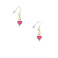 thumbnail image 2 of Delight Jewelry Silvertone Small Long Hot Pink Heart Gold Tone Infinity French Earrings, 2 of 4
