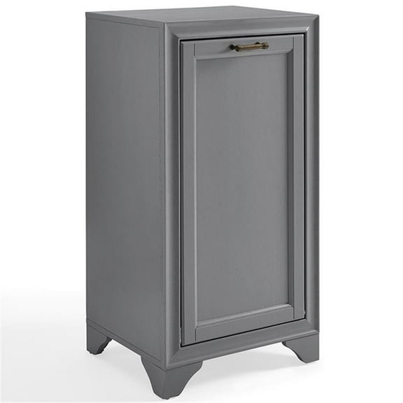 Bowery Hill Engineered Wood Laundry Hamper in Vintage Gray Finish