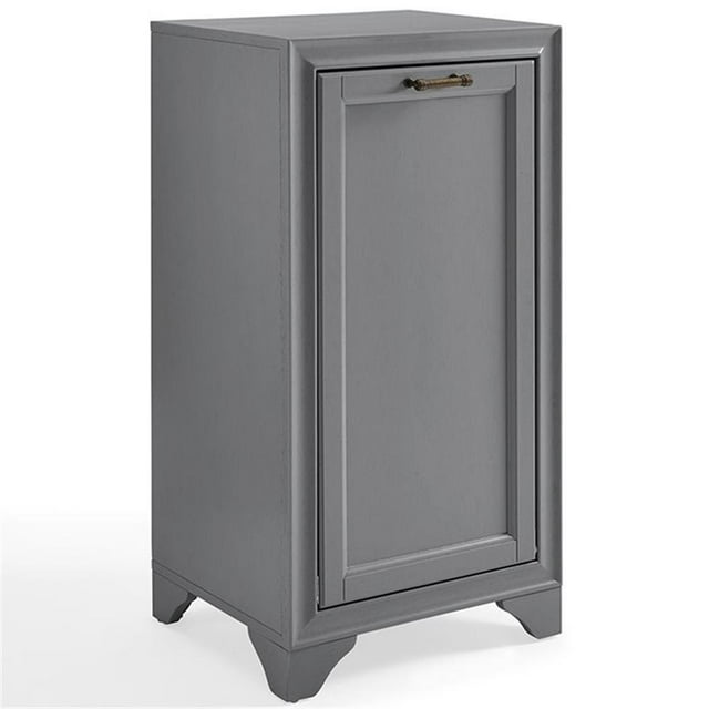 Bowery Hill Engineered Wood Laundry Hamper in Vintage Gray Finish