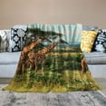thumbnail image 2 of BCIIG Giraffes Trees Field Warm Lightweight Blanket Soft Fleece Blankets Throw Blanket All Seasons 40x50in, 2 of 6