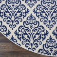 thumbnail image 2 of Nourison Grafix 8' x ROUND (8' Round) White/Blue Area Rug Vintage Transitional Damask by Nourison, 2 of 10