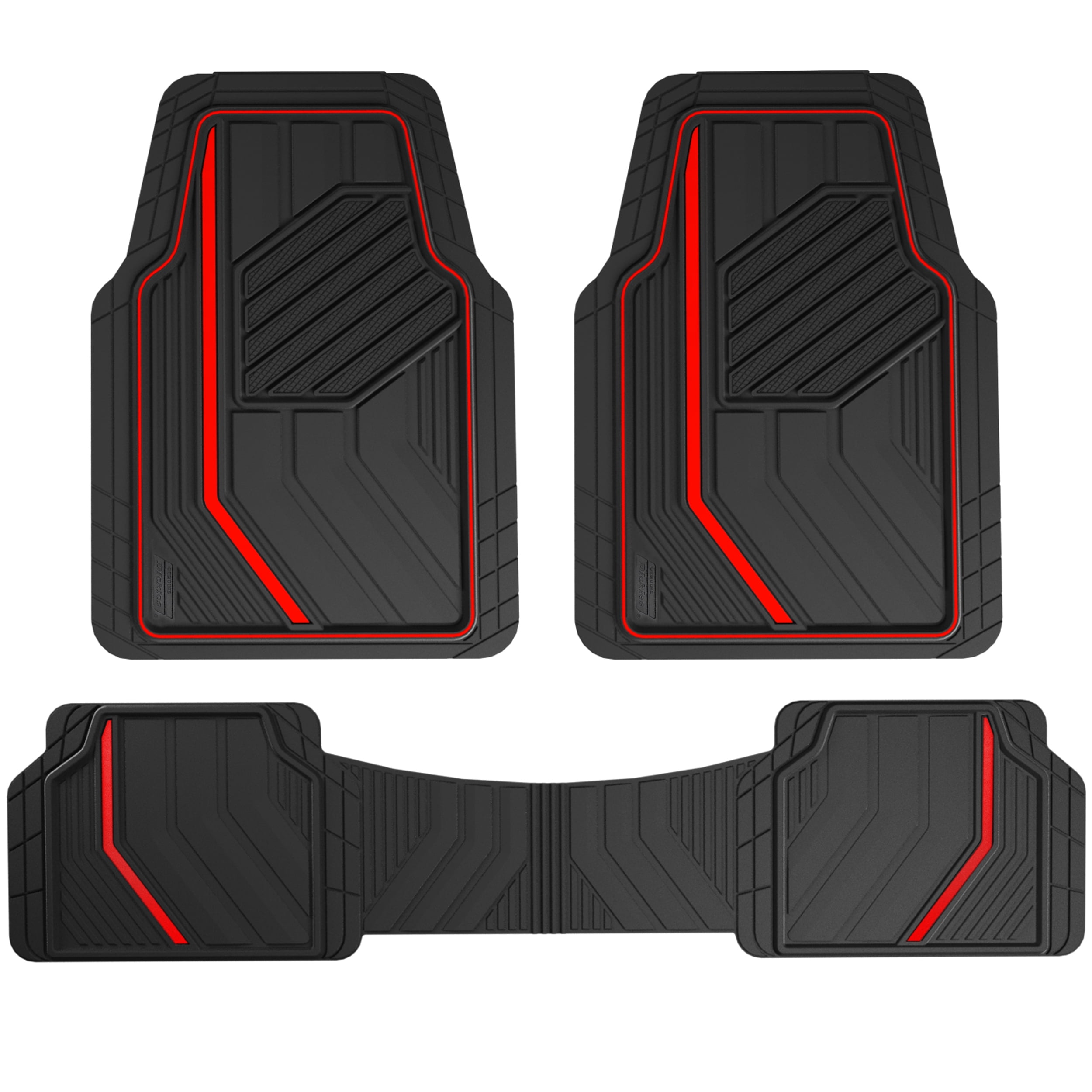 Genuine Dickies 3 Piece Durasport Black and Red Rubber Floor Mat