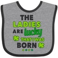 thumbnail image 3 of Inktastic The Ladies Are Lucky That I Was Born St Patricks Day Baby Boy Boys Baby Bib, 3 of 4