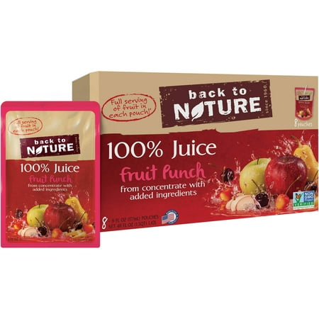Back to Nature 100% Juice, Fruit Punch, 6 Fl Oz, 8 Count