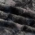 thumbnail image 5 of Double-Sided Faux Fur Throw Blanket - Plush Velvety Soft Material - Luxury Softness & Warmt Gunmetal 50 x 60 Inch, 5 of 7