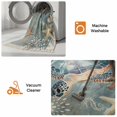 thumbnail image 5 of Blue Turtle Coastal Bathroom Rug 2'x3', Summer Beach Nautical Starfish Coral Low Profile Front Entryway Rug with Tassels, Woven Cotton Washable Kitchen Mat Carpet for Foyer Bedroom Back Door Decor, 5 of 9